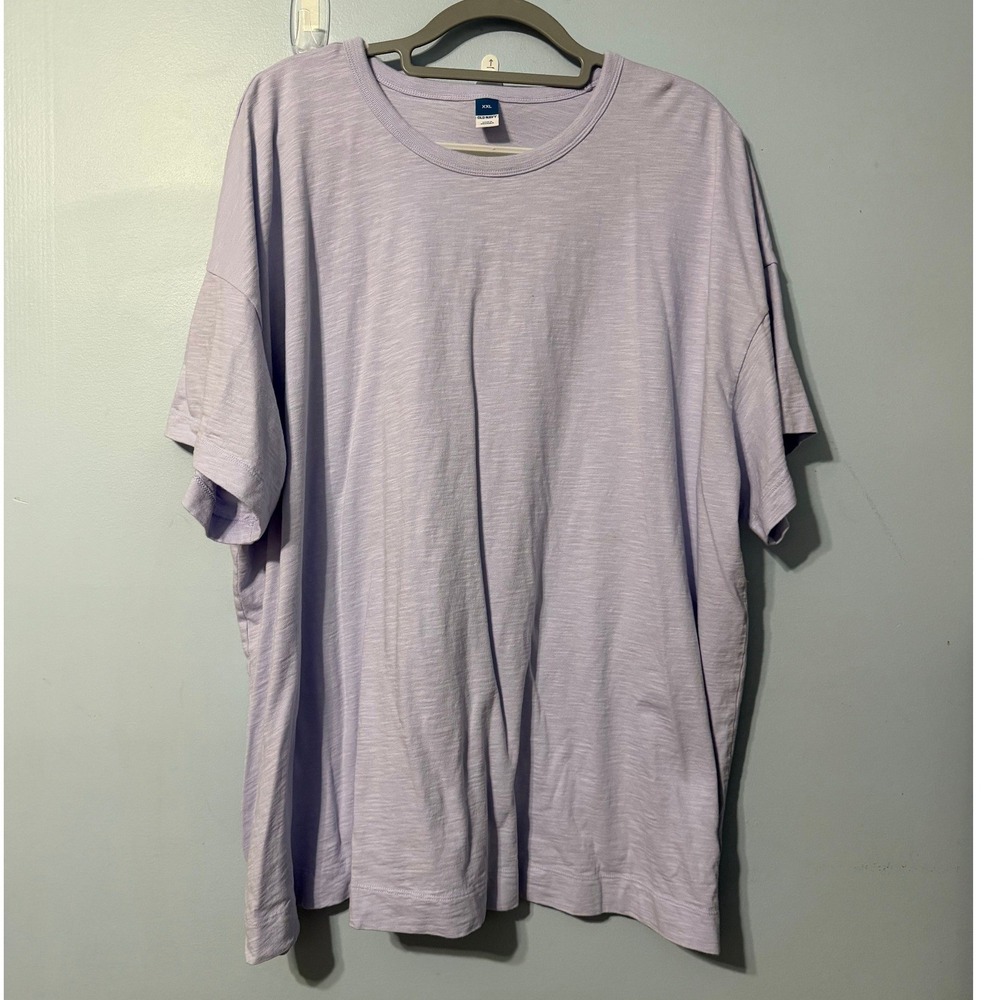 Old Navy Women's XXL Lavender Purple Slub Knit Cotton Oversized T-Shirt Tee 2612